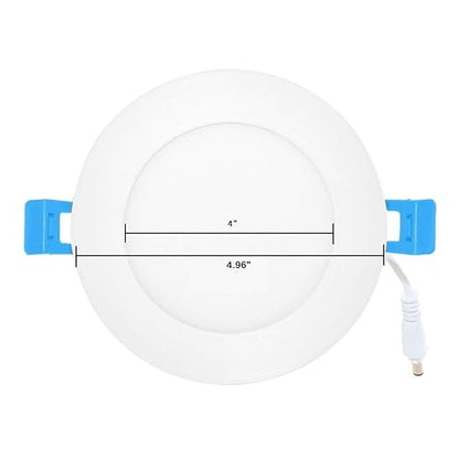Euri Lighting DLC4S-2000e Ultra-Slim Dimmable 4" Circlular Downlight, 9W (60W Equal), 600lm, 3000K (Soft White), IC Rated, No Housing Required, E-Star & ETL Listed