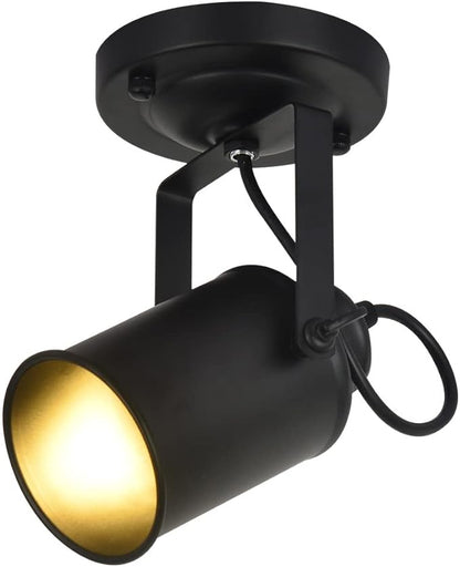 Ceiling Spotlight LED Black Modern Industrial Ceiling Light/Wall Lamp Adjustable Angle Indoor Decor Chandelier for Living Room Bedroom Shop Illumination COB Bulb 5W Warm Light
