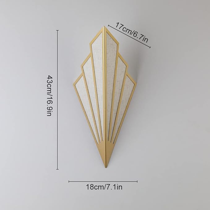 Modern Wall Light Simple Creative Wall Sconces Bedroom Aisle Living Room Wall Lamp Holder E12 Socket Art Deco Lighting Fixture (Bulb Not Included) (Gold) [Energy Class A++] (Golden)