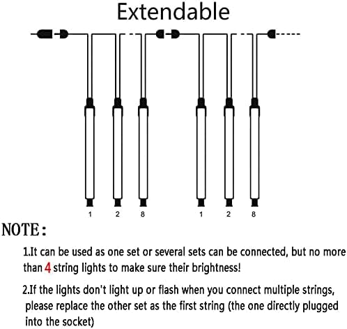 Purtuemy Halloween Lights Outdoor, Meteor Shower Lights 12 inch 8 Tubes Icicle Fairy String Lights for Halloween Christmas Decorations Tree Party Yard Outdoor, UL Plug, Purple