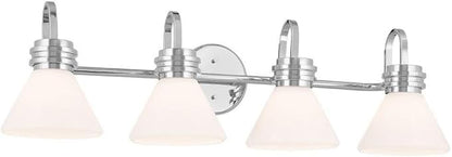 Kichler Farum 34" 4-Light Vanity Light with Opal Glass in Chrome for Single or Double Vanity, Over a Mirror, Powder Room, Bathroom, (34" W x 9.5" H), 55156CH