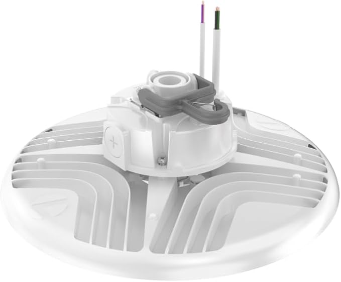Lithonia Lighting REBL Round High Bay LED Light, 24,000/27,000/30,000 Adjustable Lumen Output, 3500K/4000K/5000K Switchable White Color Temperature, Work Light, XVOLT for 277-480V, 14.6" x 7.7", White
