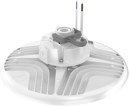 Lithonia Lighting REBL Round High Bay LED Light, 24,000/27,000/30,000 Adjustable Lumen Output, 3500K/4000K/5000K Switchable White Color Temperature, Work Light, XVOLT for 277-480V, 14.6" x 7.7", White