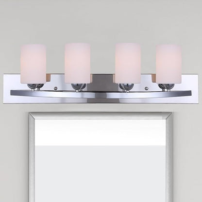 Canarm IVL370A04CH-O Ltd Hampton 4 Light Vanity, Chrome with Flat Opal Glass