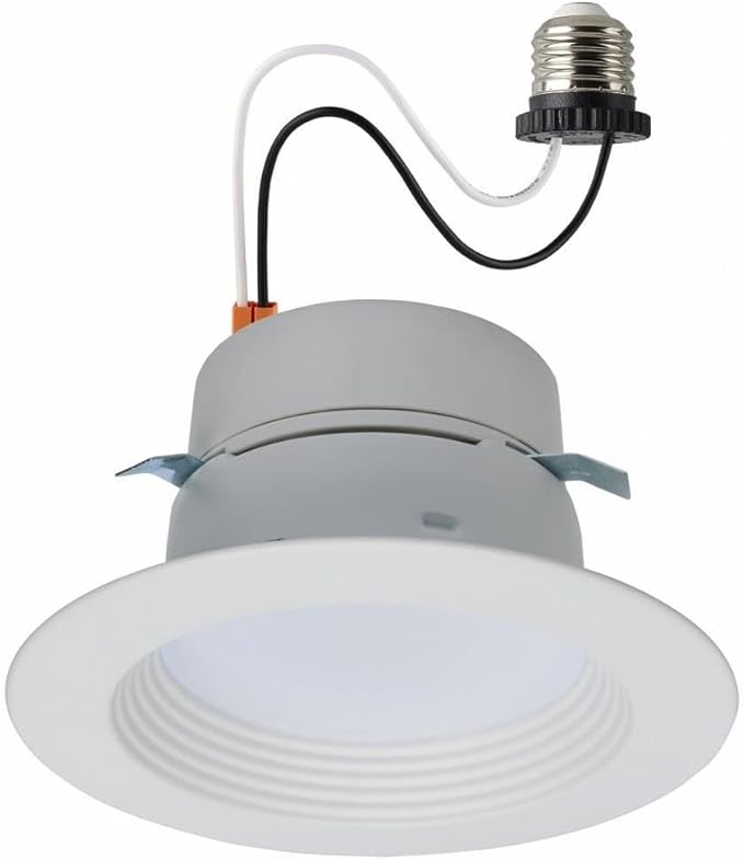 Satco LED Retrofit Downlight with Stepped Baffle, CCT and Wattage Selectable, 4 Inch Round, White