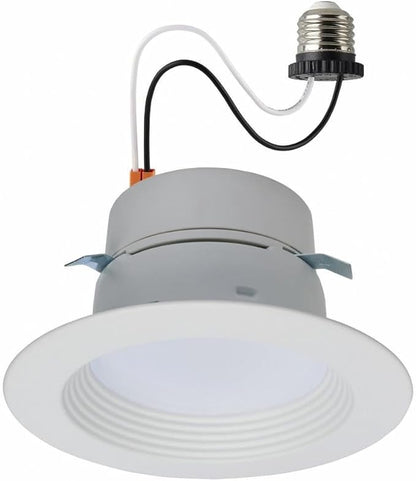 Satco LED Retrofit Downlight with Stepped Baffle, CCT and Wattage Selectable, 4 Inch Round, White