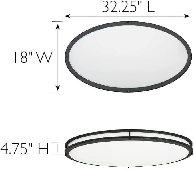 Design House 32 Inch Owens Integrated LED Indoor Ceiling Light, Dimmable, Matte Black – Design House, 588863-BLK