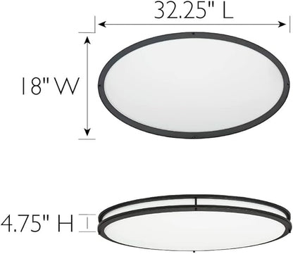 Design House 32 Inch Owens Integrated LED Indoor Ceiling Light, Dimmable, Matte Black – Design House, 588863-BLK