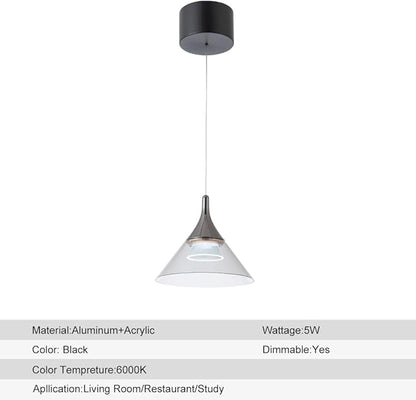Hanging Pendant Light Pendant Light fixtures for Office Dining Room Kitchen Living Room Bedroom, Light Pendants for Kitchen Island, Dimmable, 110V, 12W, 1200lm, 6000K