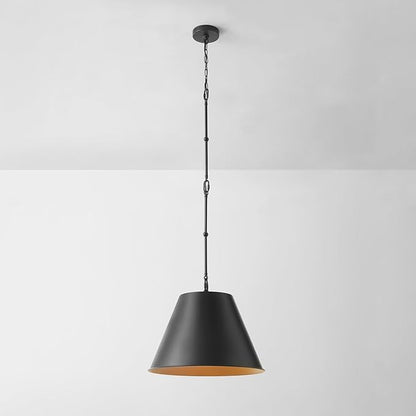 Globe Electric 1-Light Pendant Light, Matte Black Finish, Adjustable Hanging Rods, Dimmable, E26 Base, Dark Academia Modern Ceiling Lighting, 67000198