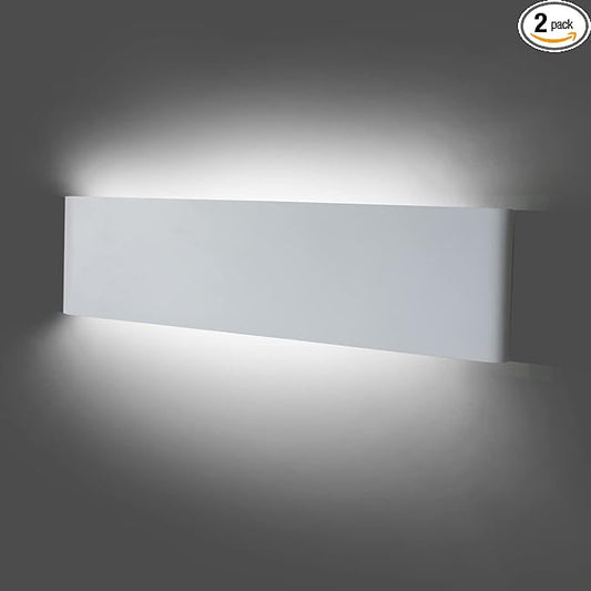 KICAAO 15.7in White Modern Wall Sconce 2-Pack,20W Indoor Vanity Light Up and Down LED Vanity Light for Bathroom Wall Lighting Fixtures Not Dimmable Not Plug (White Light 5000K-1PCS)