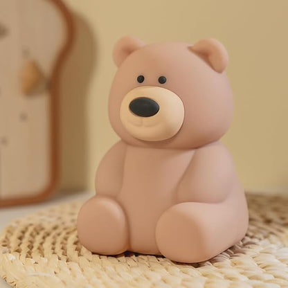 QANYI Teddy Bear Night Light – Soft Squishy Silicone Touch Lamp, USB Rechargeable & Dimmable, Cute Bedroom Decor for Kids Nursery, Birthday Christmas Gift for Toddlers, Girls & Boys
