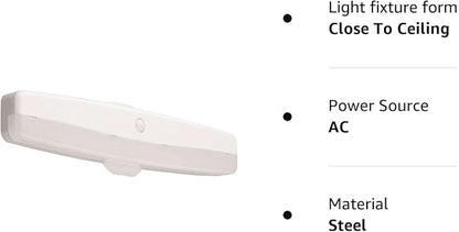 Lithonia Lighting LED Flush Mount Closet Light, 18 Inch Motion Sensor Closet Light Fixture for Bedroom, Bathroom, Storeroom, Pantry or Utility Room, Damp Rated, Hardwired (FMMCL 18 840 PIR M4)