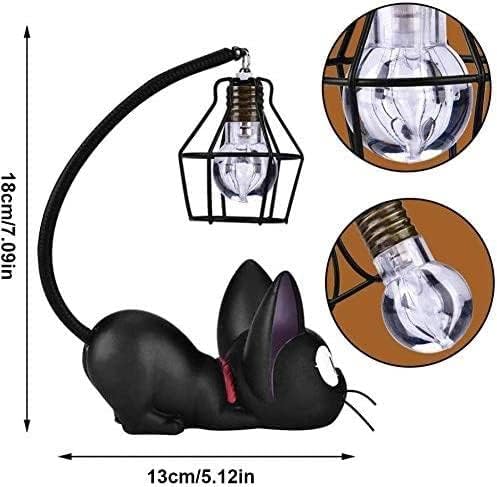 OVANUS Jiji Cat Lamp, Kiki's Delivery Service Night Light, Studio Ghibli Inspired Resin Black Cat Lamp for Bedroom Desk Shelf Decor, Gift for Anime Fans