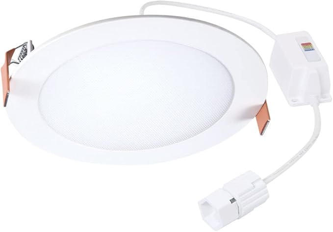 HALO Quicklink 6 Inch Canless Ultra-Thin Recessed Lighting LED Wafer Light for Ceiling and Shower - 6 Pack Starter Kit - 935 Lumens - 5 Selectable Color Temperatures, 0-10V Commercial Dimming