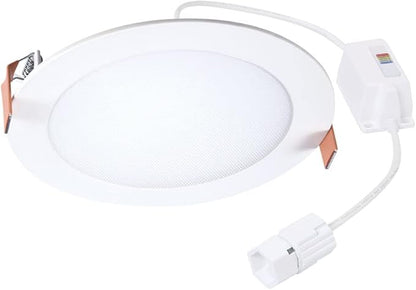 HALO Quicklink 6 Inch Canless Ultra-Thin Recessed Lighting LED Wafer Light for Ceiling and Shower - 6 Pack Starter Kit - 935 Lumens - 5 Selectable Color Temperatures, 0-10V Commercial Dimming