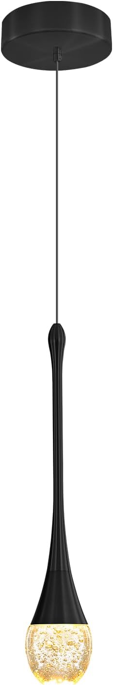 ykolupty Modern Pendant Lights for Kitchen lsland LED Dimmable Raindrop Chandelier Crystal Ceiling Pendant Lighting for Dining Room Hallway Bar Living Room (1 Pack)