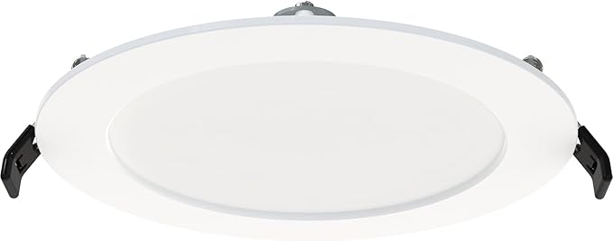 RAB Lighting WFRL-Field-Adjustable Edge-Lit LED Downlight-Canless Wafer Design-Black/White Trim-5CCT Selectable 2700K-5000K-90 CRI-Wet Rated/Dimmable for Modern Ceilings (WFR34-6/BP -12 Pack)
