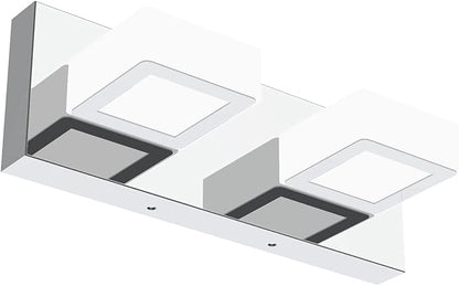 Ralbay Modern LED Vanity Light 2 Light Acrylic Stainless Steel for Bathroom Vanity Lighting Fixtures Cool White 6000K