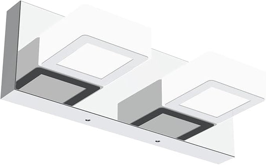 Ralbay Modern LED Vanity Light 2 Light Acrylic Stainless Steel for Bathroom Vanity Lighting Fixtures Cool White 6000K