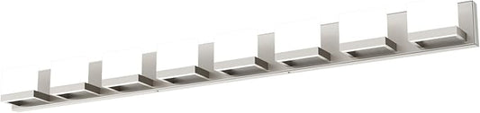 Tipace 8 Lights LED Modern Vanity Light Brushed Nickel Bathroom Lighting Fixture Up and Down Bathroom Wall Light Over Mirror(White Light 6000K)