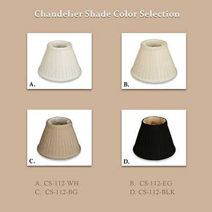 Royal Designs, Inc CS-112EG-6 Pleated Empire Chandelier Lamp Shade, Size 6, Eggshell-6 Pack, 6 Count