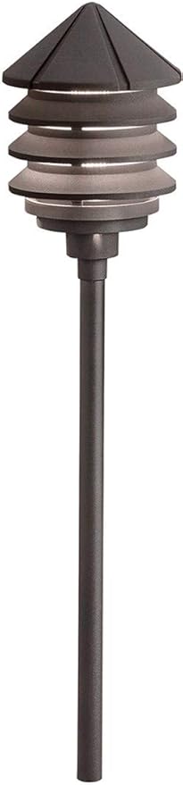 Kichler 15205AZT Six Groove Path & Spread 1-Light 120V, Textured Architectural Bronze