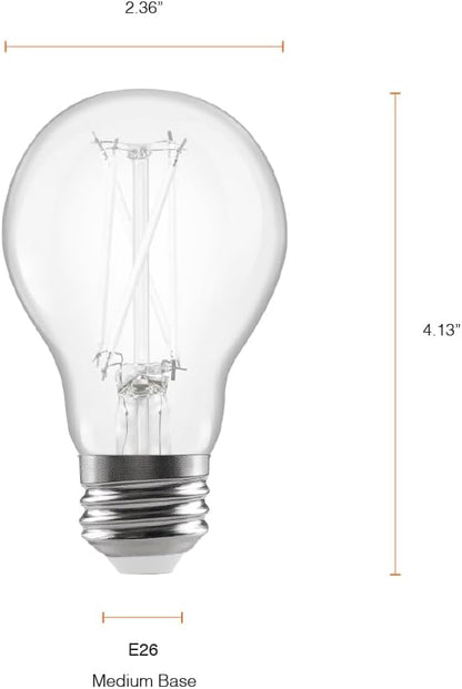 Sylvania Black Light LED Light Bulb, 7W, A19, Medium Base, Clear - 2 Pack (45052)
