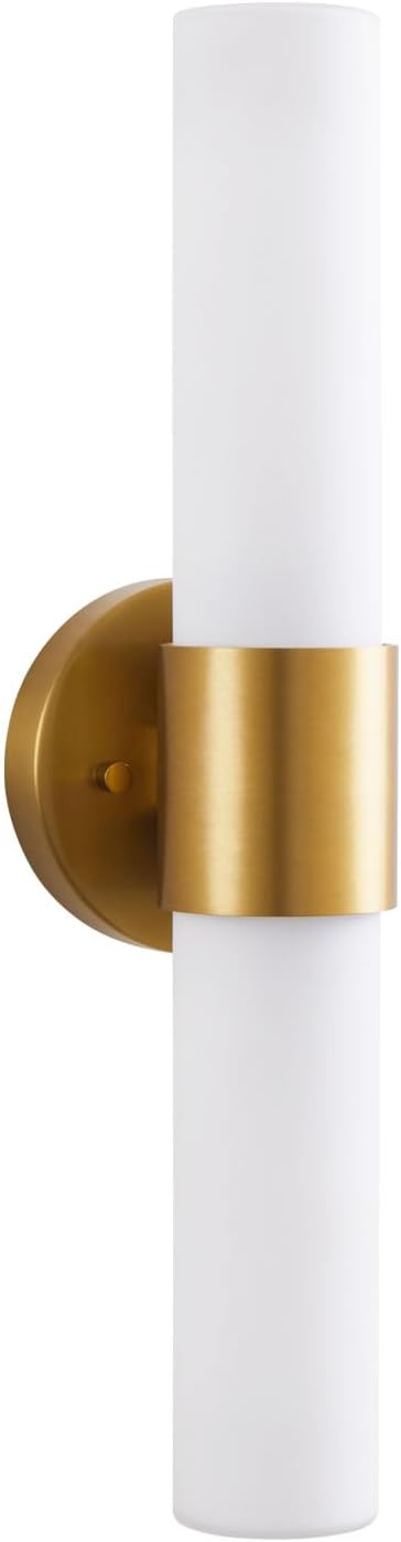 18" Modern Wall Sconce with Frosted Glass Shades, for Bathroom Mirror Bedroom Living Room Hallway, Gold Finish