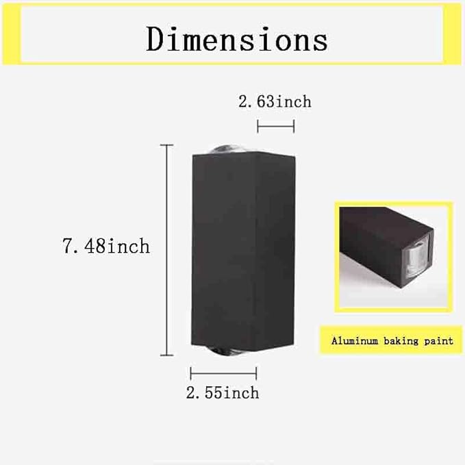 Bofea-Outdoor Waterproof Wall Sconce Black Aluminum Construction with Dual Up/Down LED Lights Black Wall Sconces Outside Wall Lights Ideal for Patio, Garden and Porch Lighting(Three Beams Up And Down)