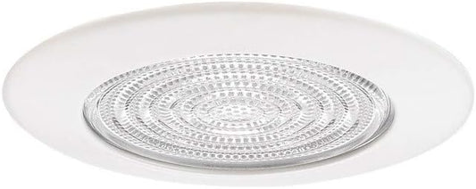 Generation Lighting 1155AT-15 6 Inch Fresnal Glass Shower Trim Recessed Fixture, White Finish, 8, 1-Light, cETL Listed, Safety Rated for Wet Locations - Recessed Light