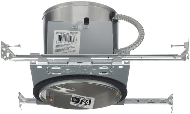 Juno 6 Inch Incandescent Ceiling Light Housing for New Construction, IC Rated Recessed Light, Floating Socket, Damp Location UL Listed Can Lighting, Includes Push-in Electrical Connectors