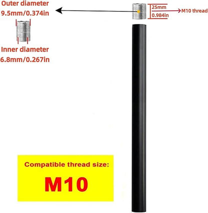 SGLfarmty M10 Threaded Extension Rod, 2PCS 5-inch Length Matte Black Lighting Fixture Downrods & Stems for Pendant Light, Island Lighting, Chandeliers