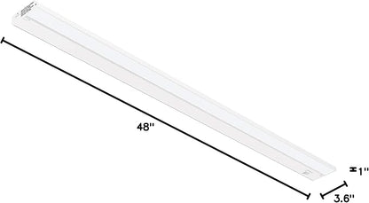 Getinlight 48-inch 3 Color Levels LED Under Cabinet Lighting, Hardwired or Plugged-in, Selectable White 2700K/3000K/4000K, Dimmable, White Finished, IN-0210-6