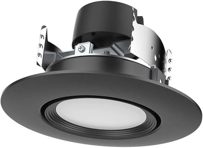 Satco LED Retrofit Gimbal Downlight, CCT Selectable 2700K/3000K/3500K/4000K/5000K, 4 Inches, Black Finish