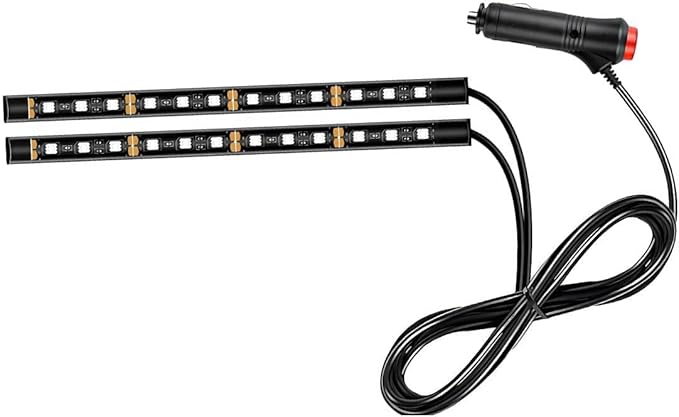 Ohleats Car LED Strip Light, 24 LED RGB Auto Interior Atmosphere Lights, Cigarette Lighter Under Dash Ambient Night Light, Interior Decorative Lamp Lighting Kit Car Accessories (Green)