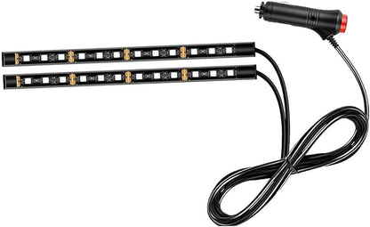 Ohleats Car LED Strip Light, 24 LED RGB Auto Interior Atmosphere Lights, Cigarette Lighter Under Dash Ambient Night Light, Interior Decorative Lamp Lighting Kit Car Accessories (Green)