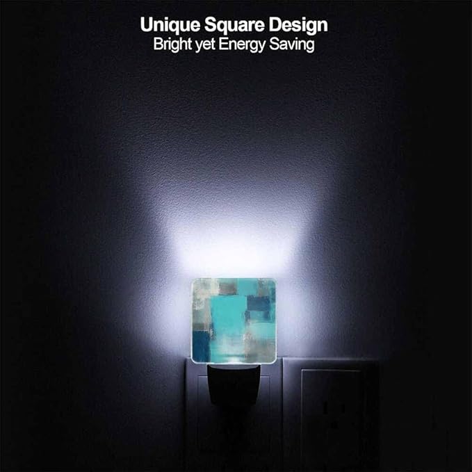 Wall Texture Night Light Turquoise Plug into Wall with Dusk to Dawn Light Sensors 0.5W Warm Nightlights for Bedroom Bathroom Hallway