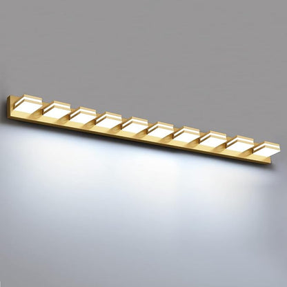 IZORRO LED Modern Bathroom Lights Fixtures(10-Light,Dimmable),Gold Acrylic Wall Lighting,Vanity Lights for Bathroom Over Mirror - 6000k 46In （No Assembly Required）