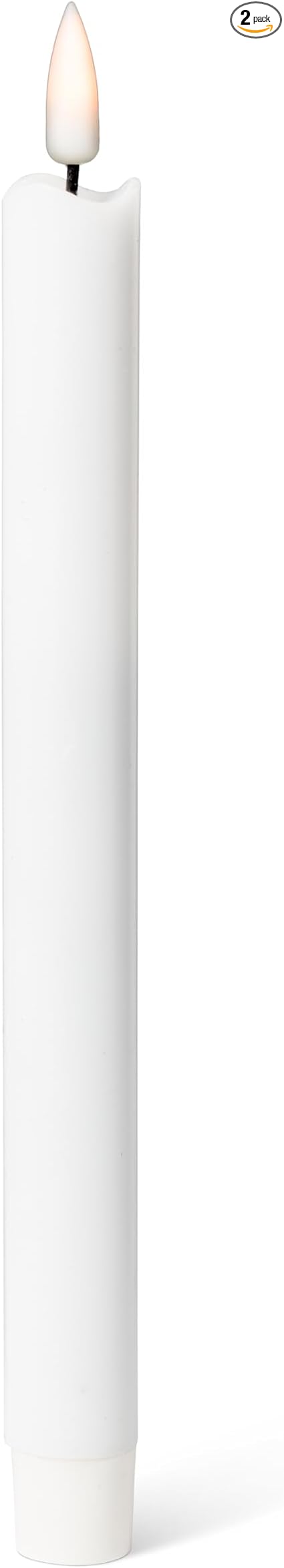 Abbott Collection Wax LED Flameless Taper Candle. Set of 2 - White (9.5" H)
