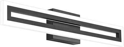 SOLFART 24 Inch Vanity Lights Bathroom Lights Over Mirror Bathroom Light Fixtures Black Led Modern Light Fixture 6000K