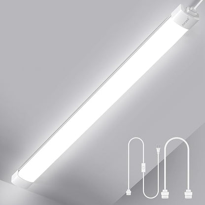 Airand Led Garage Light 5FT Shop Lighting Fixture with Plug in Cord,Waterproof LED Lights 5000K Under Cabinet Lighting Tube Lights 45W for Kitchen Bathroom Workbench