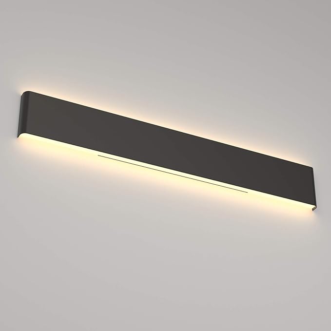 Ralbay 39.3inch Modern Black Vanity Light Fixtures LED Bathroom Wall Light Up and Down Bathroom Lighting Fixtures Warm White Light 3000K