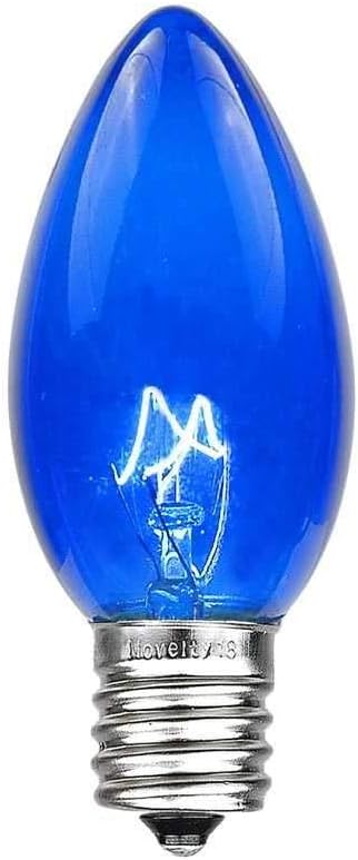 C9 Blue Outdoor Christmas Light Set - 25ft Hanging Roofline String Lights - Green Wire