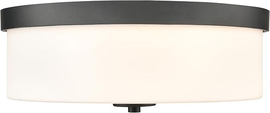 ML Lighting 214102-MB Laphia 13.25" Wide 2-Light Flushmount - Matte Black