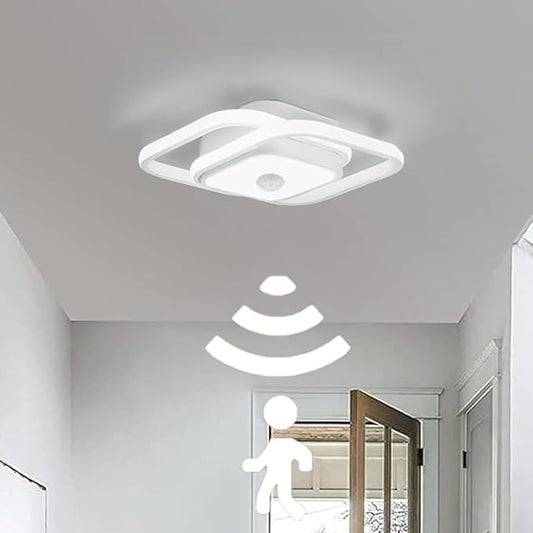 12.6Inch Motion Sensor LED Ceiling Light Indoor, 36W 6000K Mount Motion Activated Light Fixture Modern Flush Mount White Ceiling lamp for Closet Laundry Bathroom Hallway Stair Porch Basement.