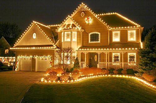 Novelty Lights Clear Hanging Incandescent Christmas String Lights - Retro Traditional C9 Indoor/Outdoor Light Set w/ 25 Mini Bulbs for Roof Lines, Patios (White Wire, 25' Long)