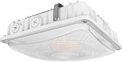 Konlite 63W/45W/30W LED Canopy Light - Selectable - 5000K/4000K - 9,360LM - Dimmable - 120-277V - 250W Equal, Residential & Commercial Indoor & Outdoor Light Fixture, UL, White