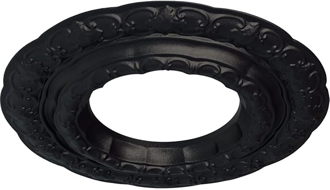 15 3/8"OD x 7"ID x 1"P Lisbon Ceiling Medallion (Fits Canopies up to 7"), Hand-Painted Steel Gray