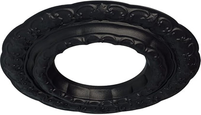 15 3/8"OD x 7"ID x 1"P Lisbon Ceiling Medallion (Fits Canopies up to 7"), Hand-Painted Steel Gray